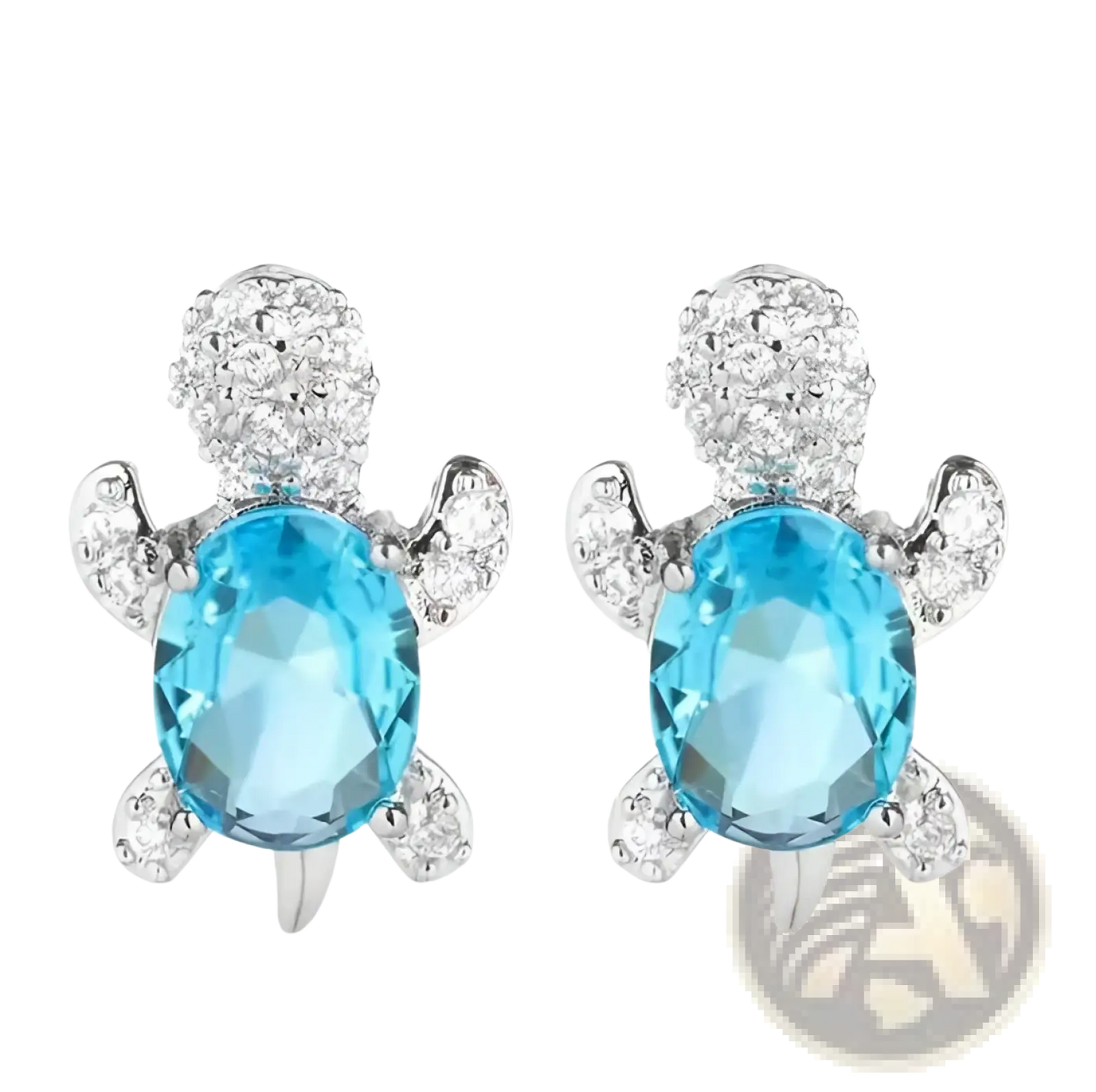 Colorful Crystal Turtle Stud Earring Set