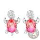 Colorful Crystal Turtle Stud Earring Set