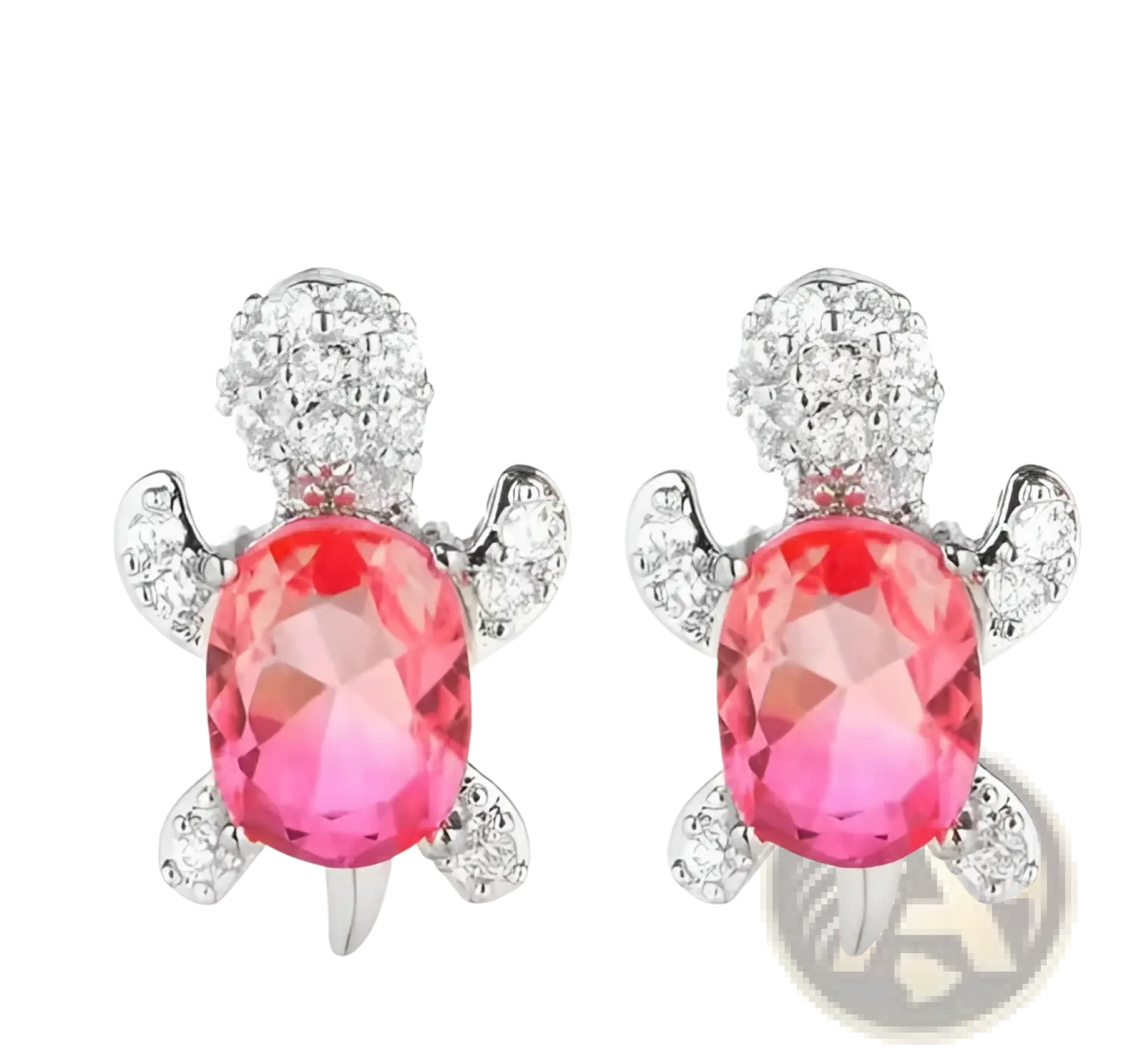 Colorful Crystal Turtle Stud Earring Set
