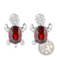 Colorful Crystal Turtle Stud Earring Set