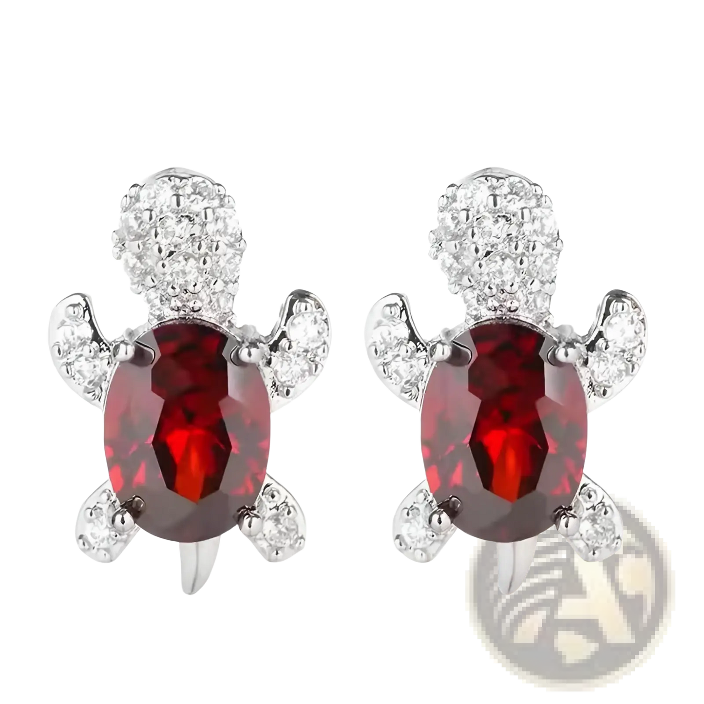 Colorful Crystal Turtle Stud Earring Set