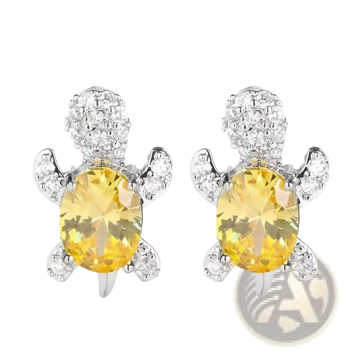 Colorful Crystal Turtle Stud Earring Set