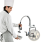 Commercial Faucet with Pre-rinse Sprayer and 12-inch Spout