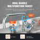 Commercial Faucet with Pre-rinse Sprayer and 12-inch Spout