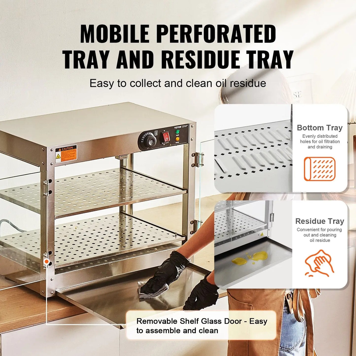 Commercial Food Warmer 2 Tier Countertop Pizza Display
