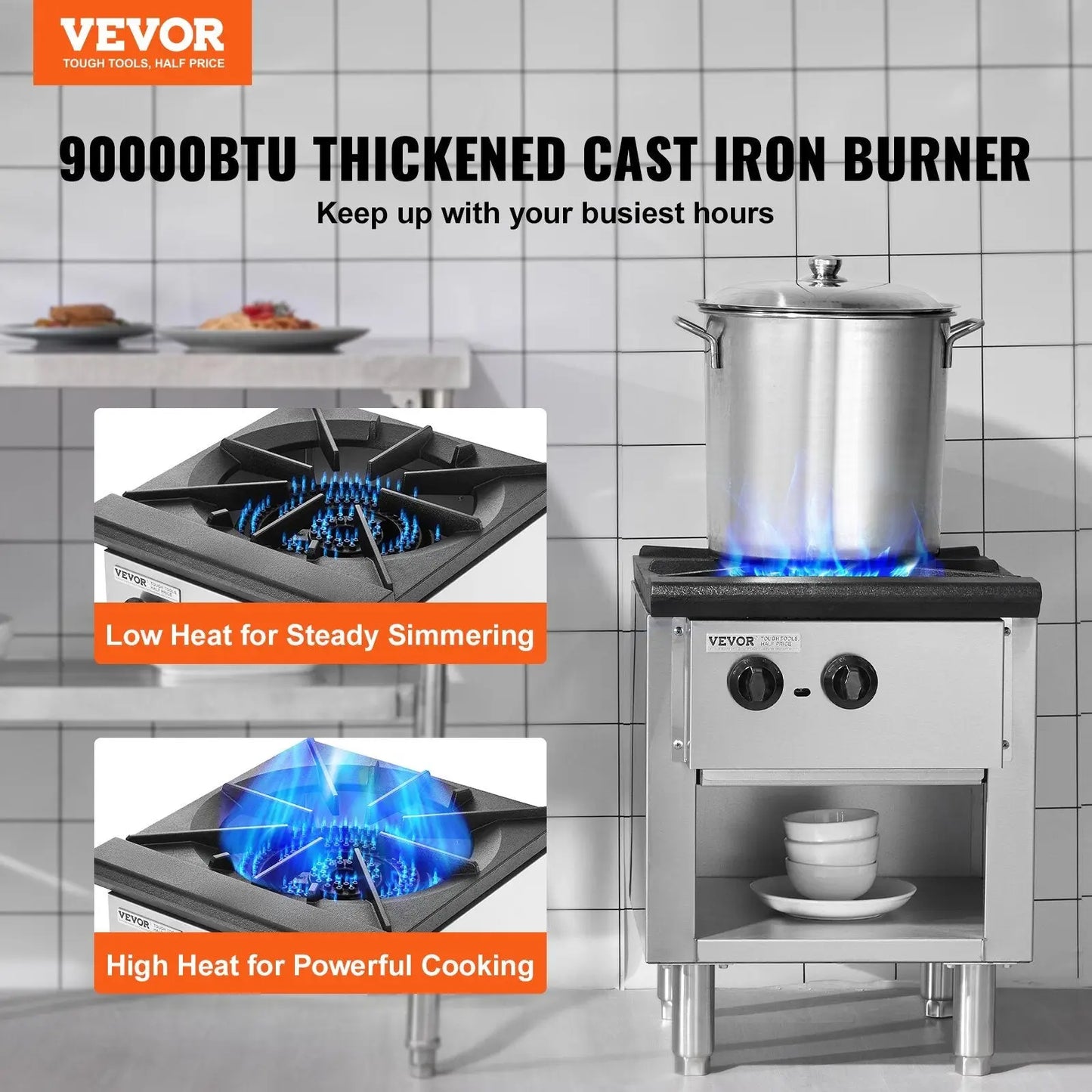 Commercial Gas Range 1 Burner 90000 Btu Hot Plate