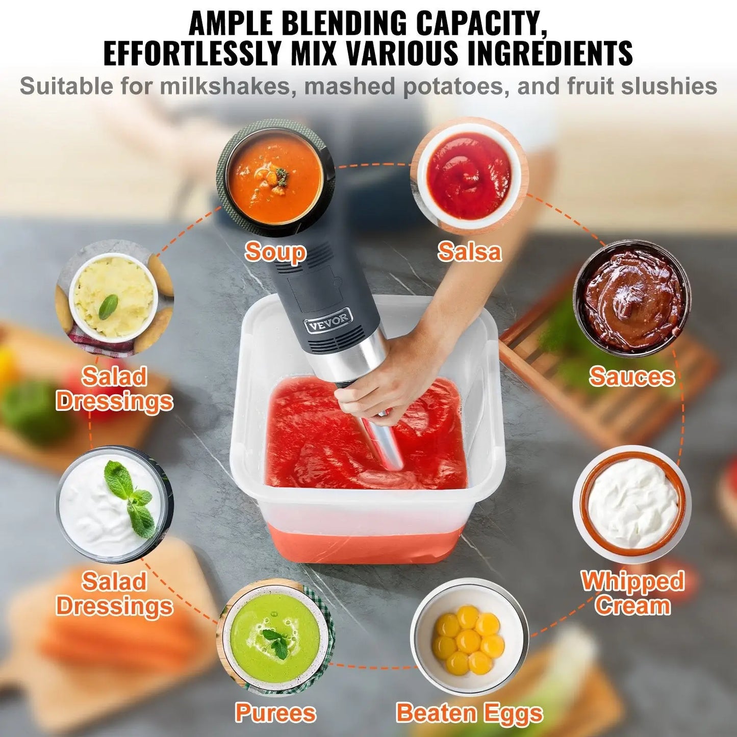 Commercial Immersion Blender 500w Variable Speed Stick