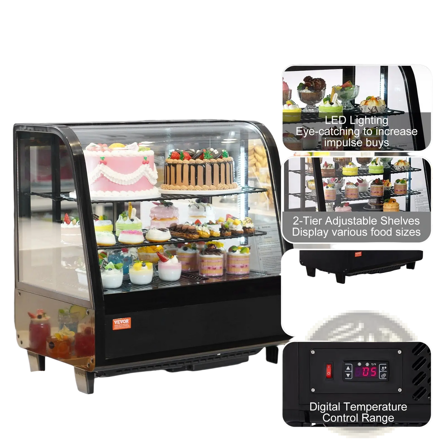 Commercial Refrigerated Pastry Display Case 3.5 Cu.ft