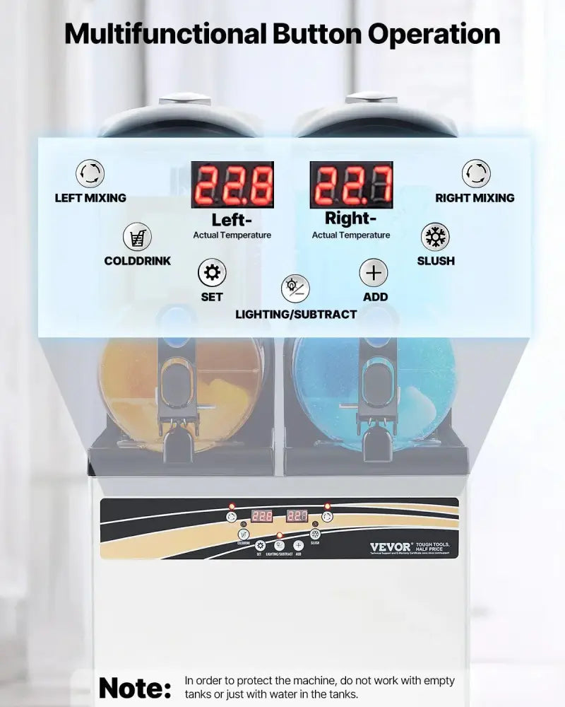 Dual Tank 15l Commercial Slushy and Frozen Drink Machine