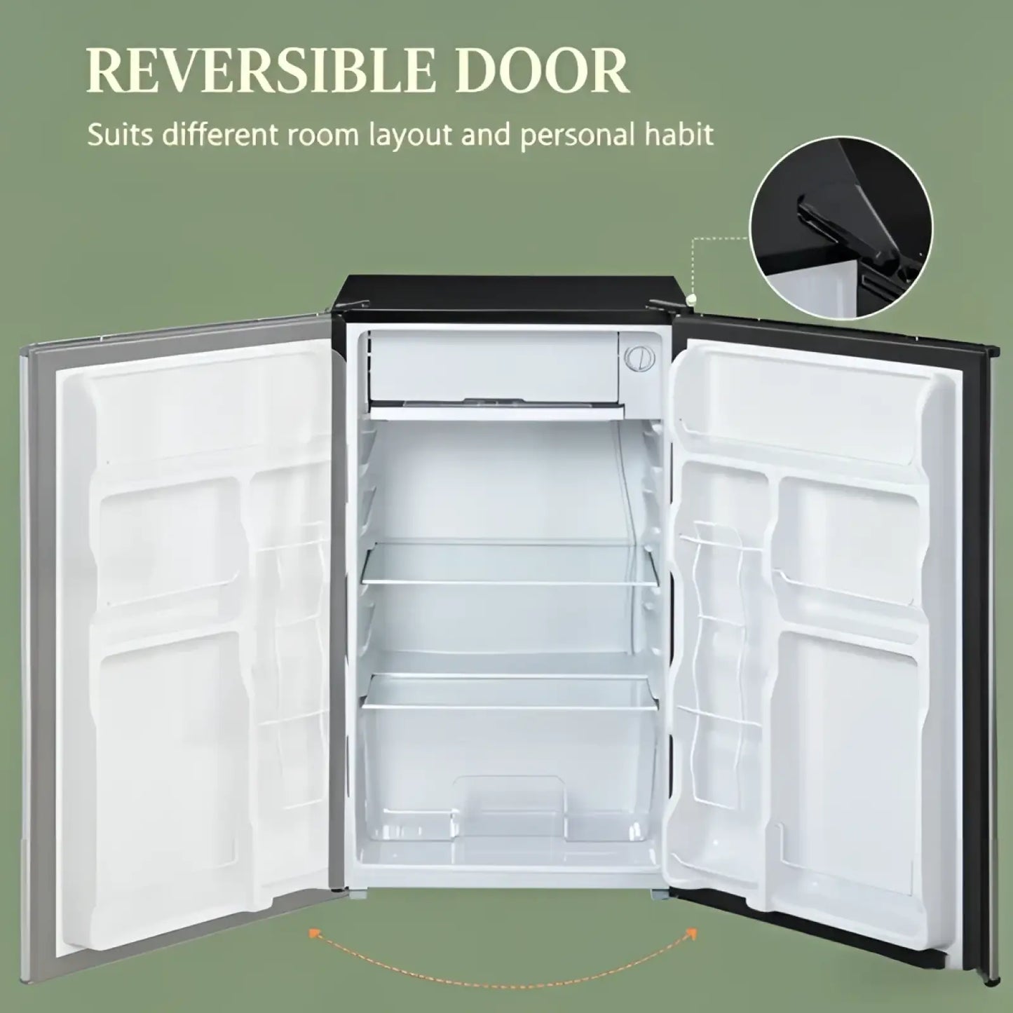 Compact 3.2 Cu. Ft. Stainless Steel Mini Fridge with Freezer