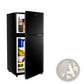 Compact Refrigerator 2 Door Mini Fridge with Glass Doors
