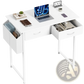 Computer Desk with Drawers and Storage Shelves