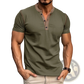 Contrast Trim Short Sleeve Henley Polo Shirt