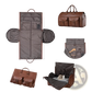 Convertible Leather Travel Garment Bag with Shoe Pocket