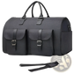 Convertible Leather Travel Garment Bag with Shoe Pocket