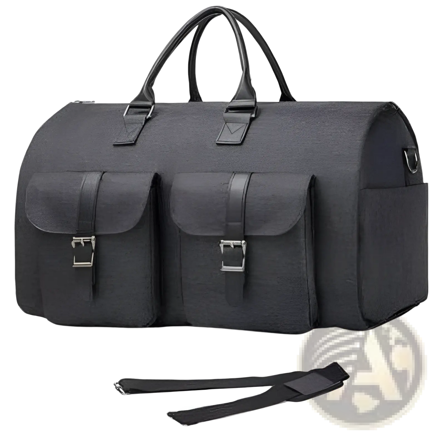 Convertible Leather Travel Garment Bag with Shoe Pocket
