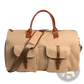 Convertible Leather Travel Garment Bag with Shoe Pocket
