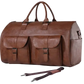 Convertible Leather Travel Garment Bag with Shoe Pocket