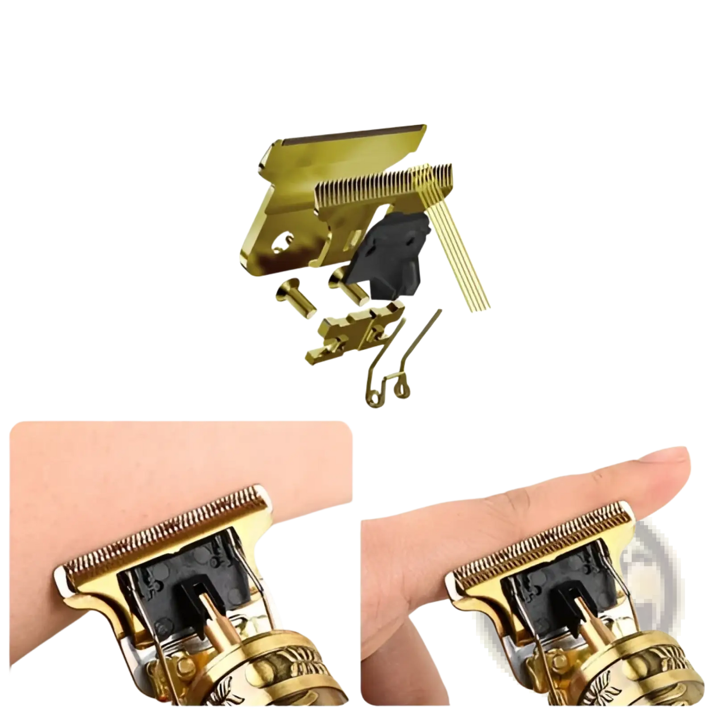 Cordless Hair Clippers Professional Gold Barber Trimmer
