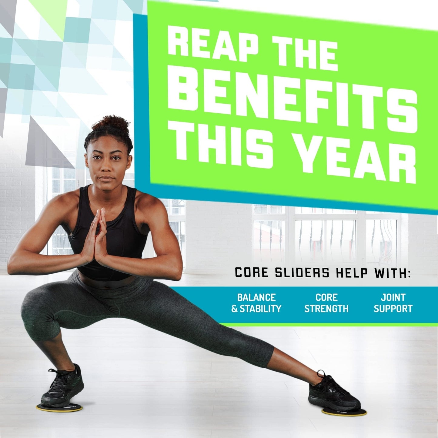 Core Sliders para treino de corpo inteiro - Pacote com 2 