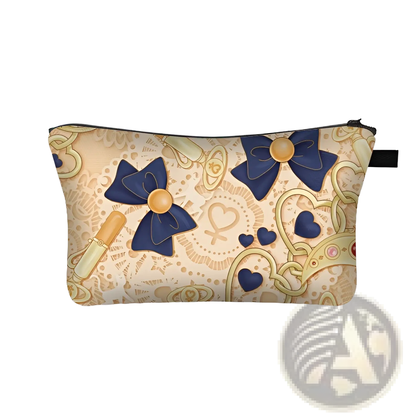 Cosmetic Bag Whimsical Bow and Lace Travel Clutch