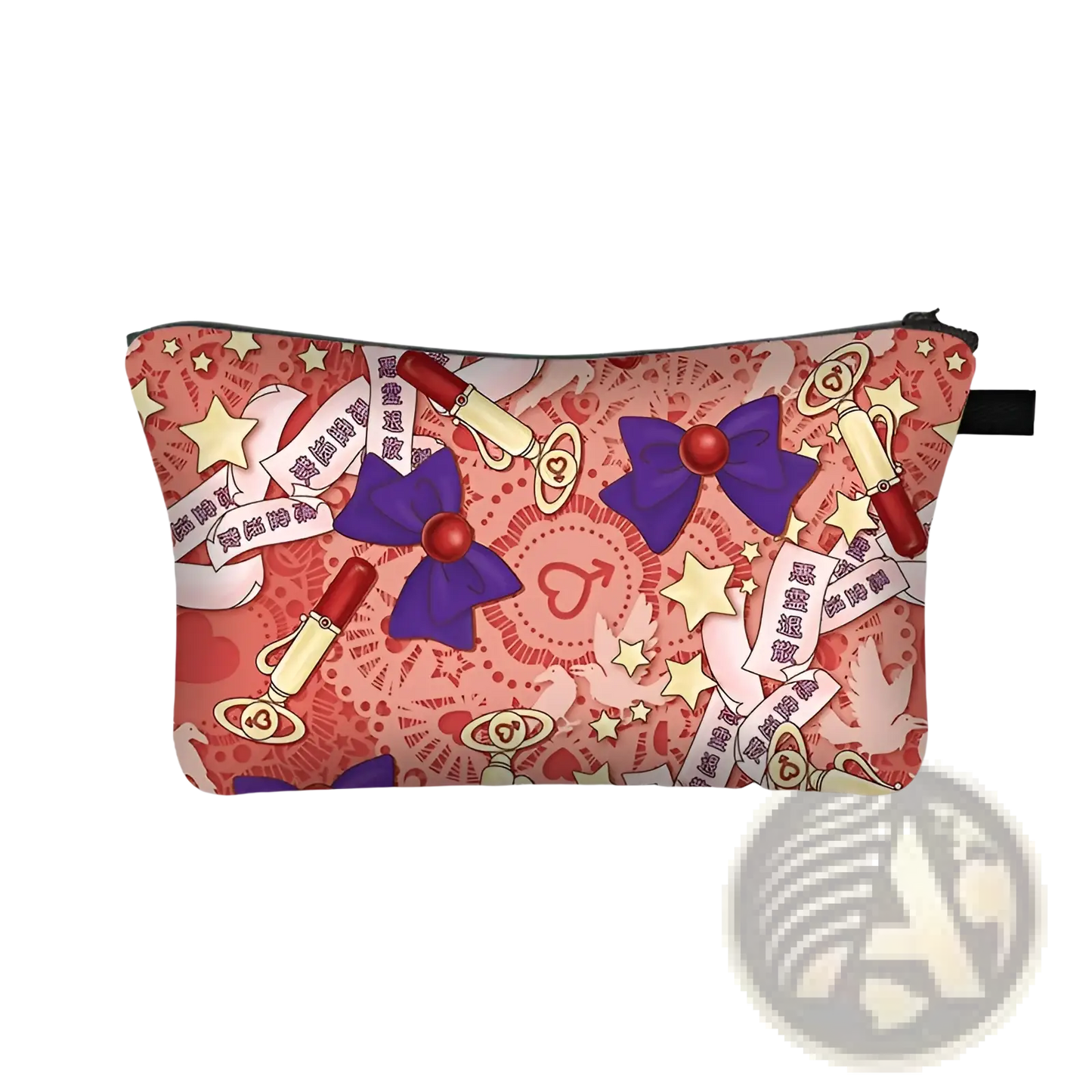Cosmetic Bag Whimsical Bow and Lace Travel Clutch