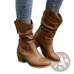 Cowboy Boots for Women Square Heel Mid Calf Pu Leather