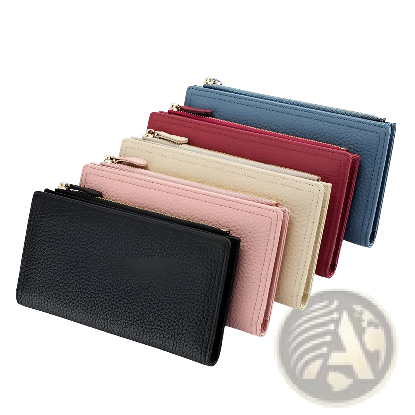 Cowhide Leather Anti Theft Rfid Long Zip Wallet