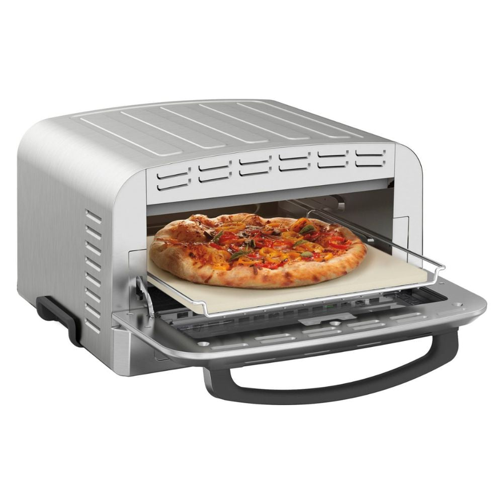 Forno de pizza interno Cuisinart – Asse pizzas de 30 cm em minutos – Forno de pizza portátil de bancada – Aço inoxidável - CPZ-120
