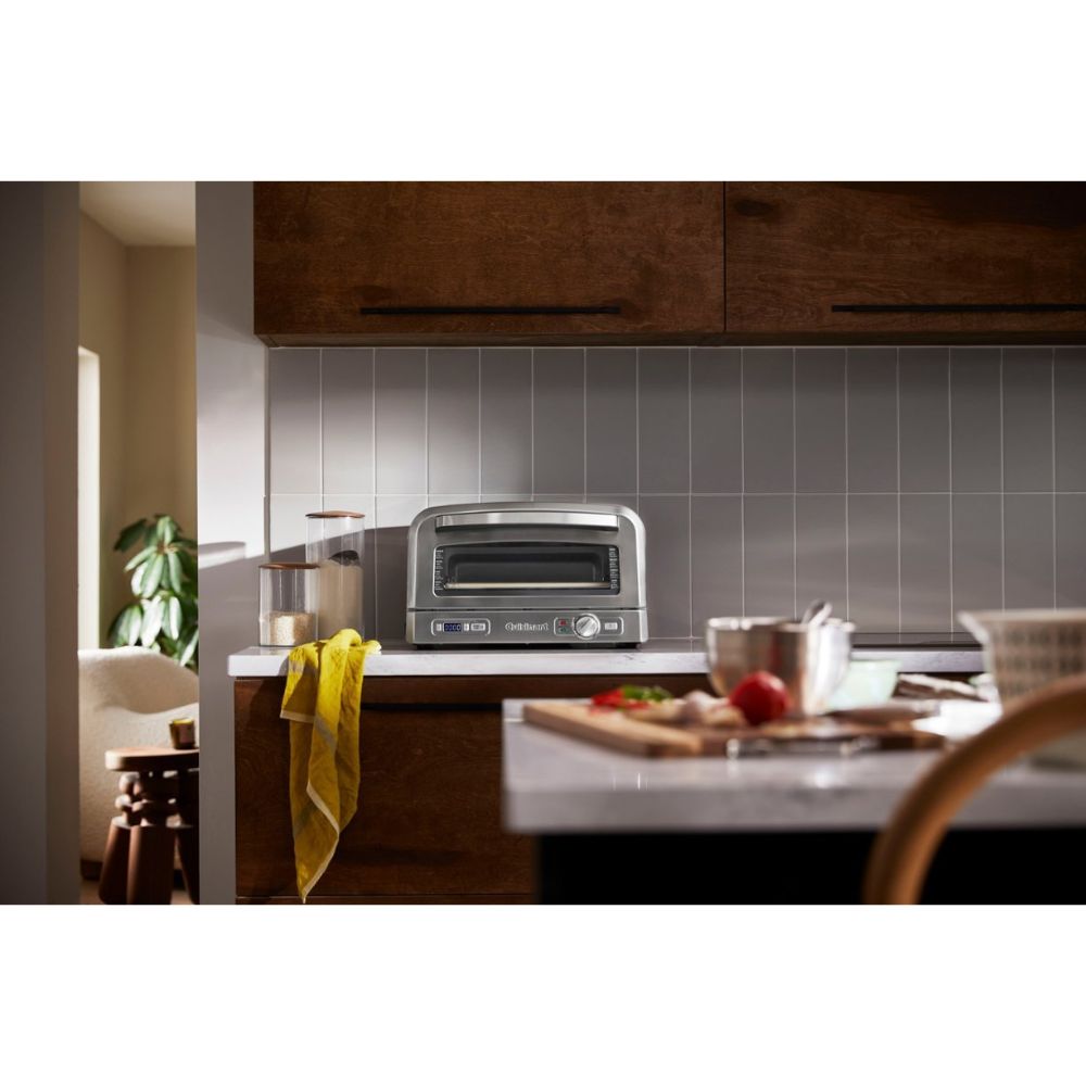 Forno de pizza interno Cuisinart – Asse pizzas de 30 cm em minutos – Forno de pizza portátil de bancada – Aço inoxidável - CPZ-120