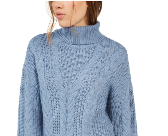 Suéter de tricô com gola alta Crave Fame Juniors, azul, tamanho médio