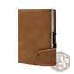 Crazy Horse Leather Metal Card Case Wallet