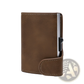 Crazy Horse Leather Metal Card Case Wallet