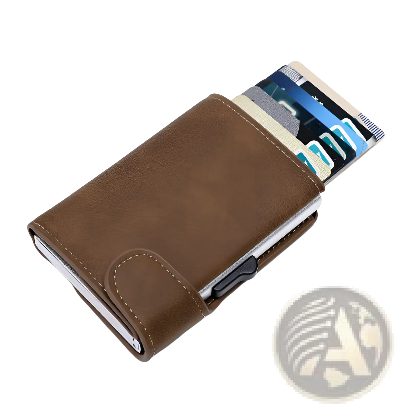 Crazy Horse Leather Metal Card Case Wallet