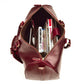 Burgundy Crazy Horse Leather Duffel Tote Bag