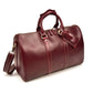 Burgundy Crazy Horse Leather Duffel Tote Bag