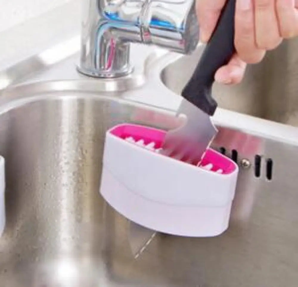 Multiuse Suction Cup Kitchen Brush and Utensil Scrubber