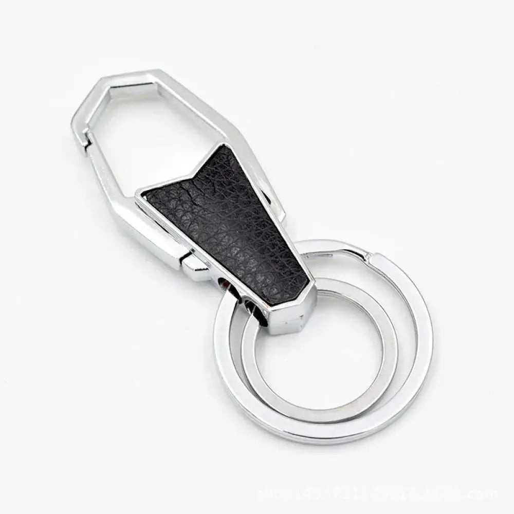 Premium Leather and Metal Carabiner Car Keychain