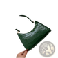 Crocodile Embossed Pu Leather Crescent Messenger Bag