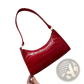 Crocodile Embossed Pu Leather Crescent Messenger Bag