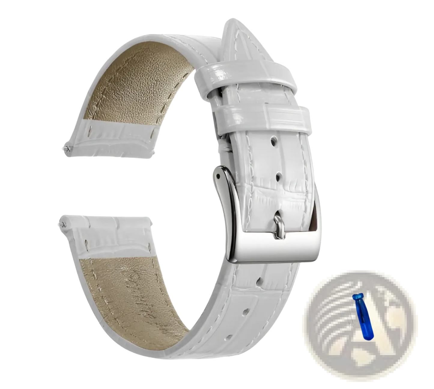 Crocodile Leather Watch Strap Set with Buckle