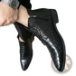Crocodile Pattern Leather Pointed Toe Ankle Boots
