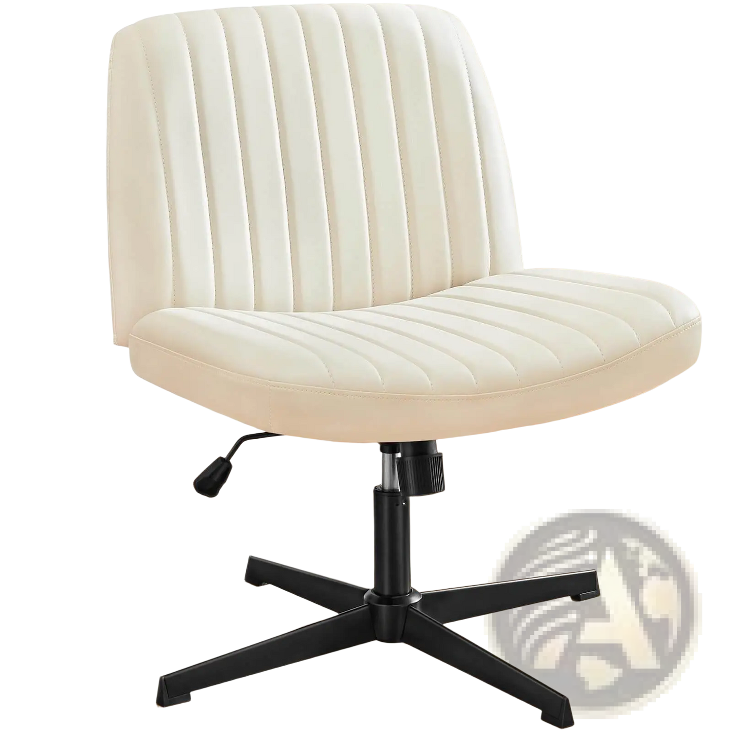 Cross Legged Office Chair Wide Swivel Armless Desk Chair