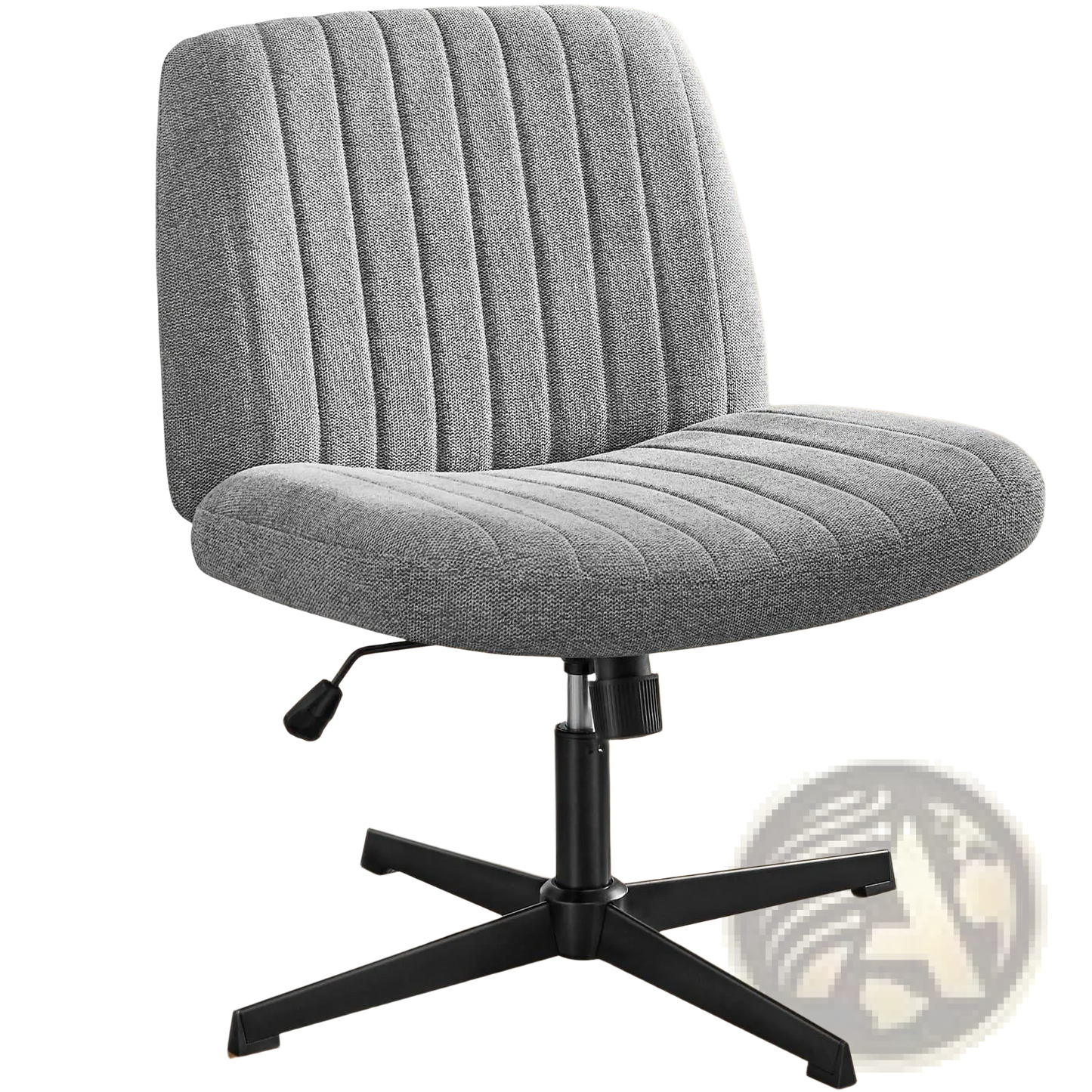 Cross Legged Office Chair Wide Swivel Armless Desk Chair