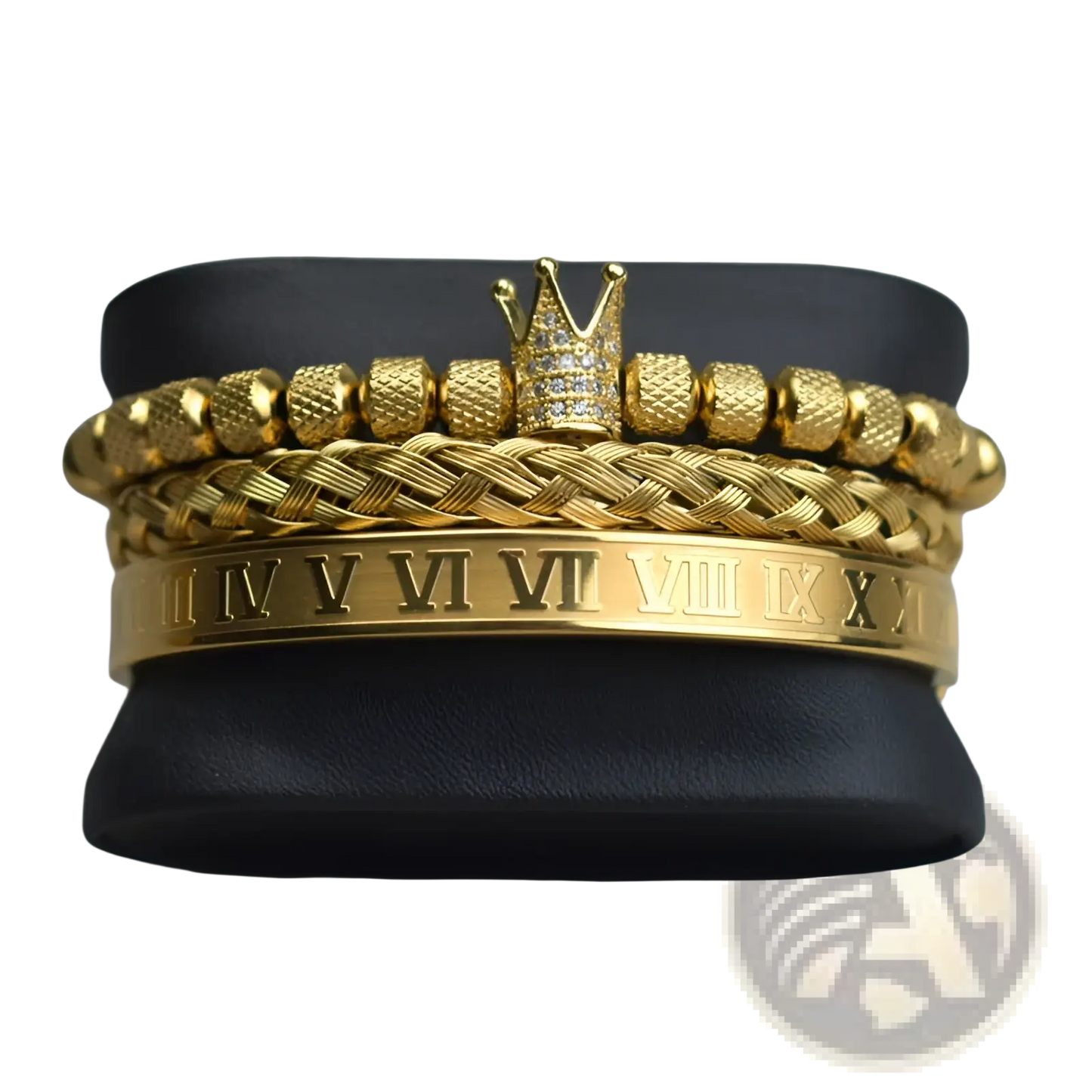 Crown Royal Diamond Beaded Bracelet Set with Braided Bands