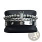 Crown Royal Diamond Beaded Bracelet Set with Braided Bands
