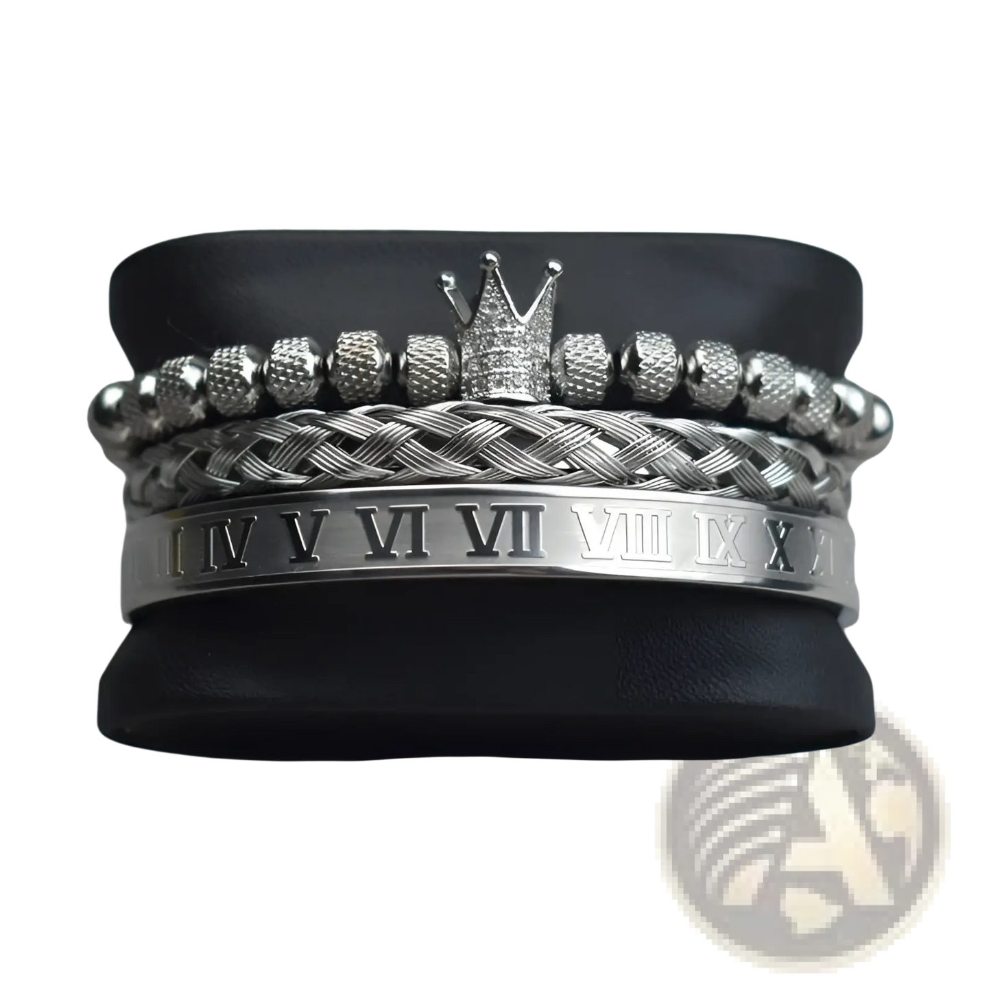 Crown Royal Diamond Beaded Bracelet Set with Braided Bands