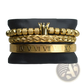 Crown Royal Diamond Beaded Bracelet Set with Braided Bands