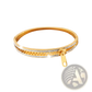 Crystal Interlocking Titanium Steel Zipper Bangle Bracelet