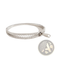 Crystal Interlocking Titanium Steel Zipper Bangle Bracelet